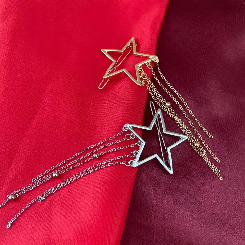 Last one 💕Star Tassels Drop Hair Clip Hair Pins - Picture 4 of 7